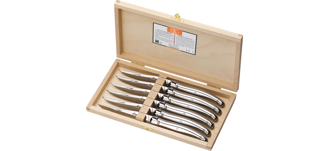 Coffret 6 couteaux Jean Dubost Laguiole tout inox Premium fabrication francaise