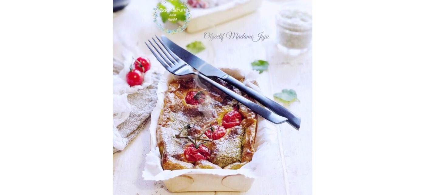 Couverts_Delta_Black_Jean_Dubost_ND010290X69002_Clafoutis_chevre_tomates_cerises_pesto