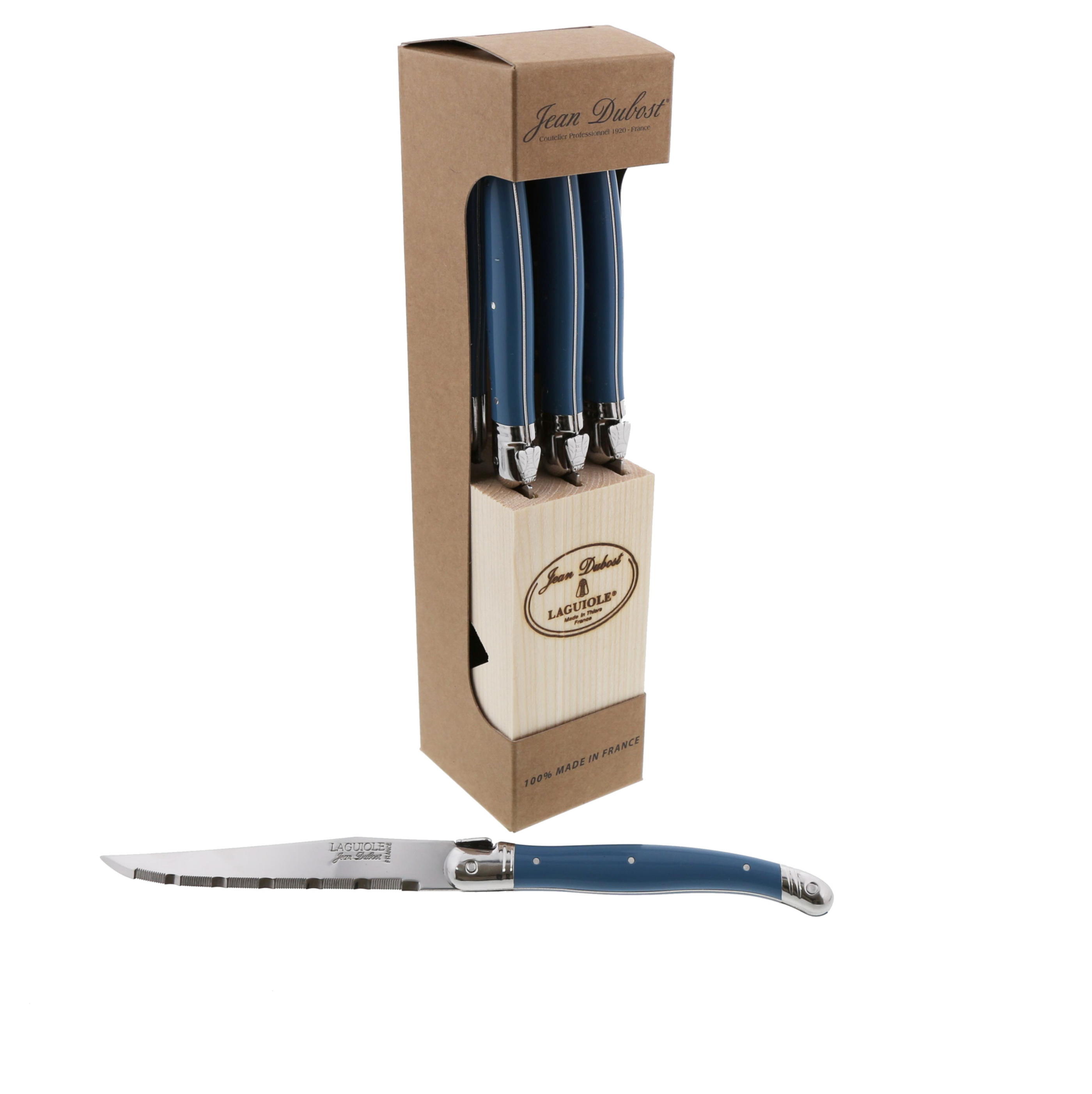 Bloque de 6 cuchillos de carne Jean Dubost Laguiole® con caja kraft