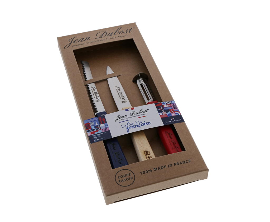 Coffret 3 couteaux de cuisine Jean Dubost un été à la française made in France