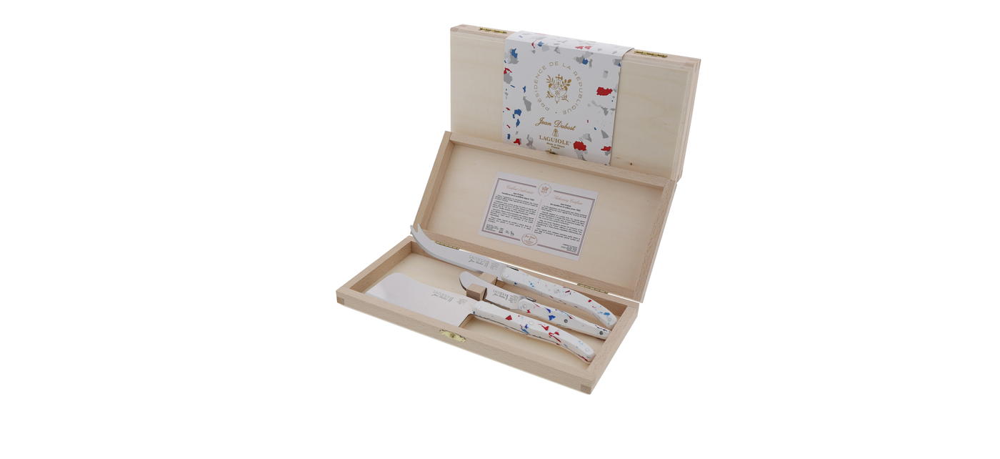 Elysée X Jean Dubost Laguiole coffret 3 pièces fromage manche Sense made in France issu de l'économie circulaire