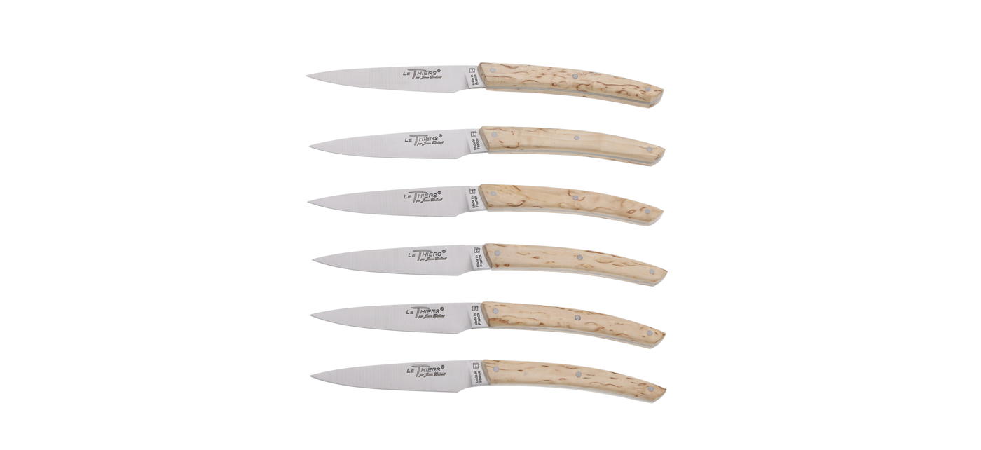 Jean Dubost Le Thiers 2.0 Bouleau de Norvege 6 couteaux made in France cof couv transparent
