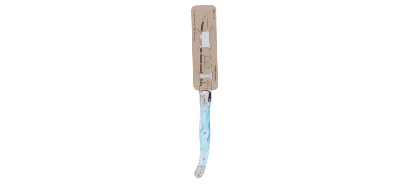 Couteau Jean Dubost Laguiole bleu amazonite certifié Origine France Garantie etui ecosecure