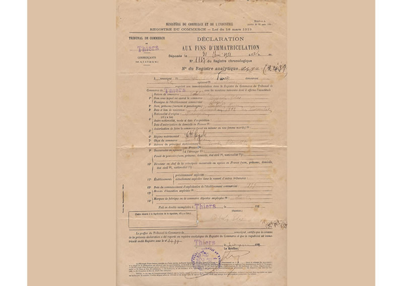 1920_Immatriculation_societe_Dubost_Colas_Pradel